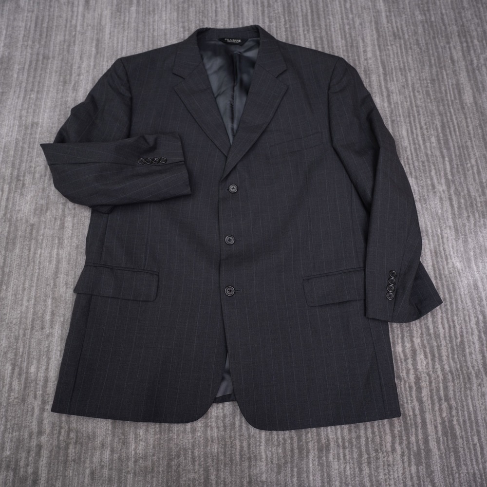 Jos. A. Bank Suit Jacket Mens 46R Charcoal Grey Excellent Pinstripe Wool Blazer